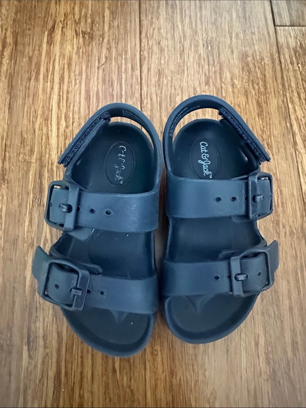 Cat & Jack Black Double-Buckle Kids Sandals